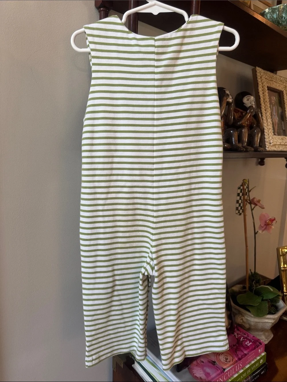 Green Striped Lion Applique Baby One-Piece Bodysuit